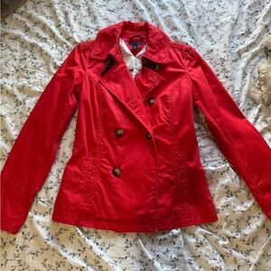 Tommy Hilfiger Red Double-Breasted Peacoat